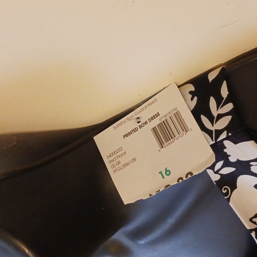 George nwt floral dress Sz. 16 color black / white - Picture 2 of 6